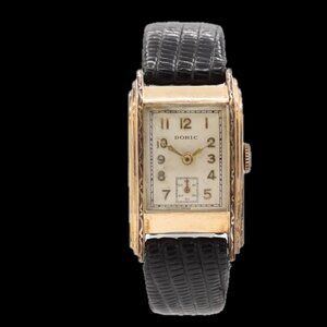 Vintage Doric Rite Angle Art Deco Men's Mechanical Wristwatch Swiss 10k RGP